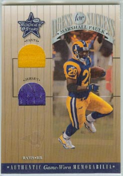 2001 Leaf Rookies and Stars Dress For Success #DFS6 Marshall Faulk
