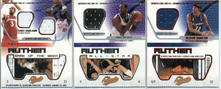 2002-03 Fleer Authentix Jersey Authentix #30 Richard Hamilton