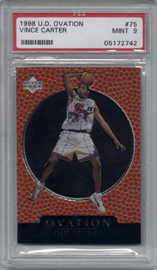 1998/99 Upper Deck Ovation Basketball #75 Vince Carter Redemption Card Rookie PSA MINT 9 BEAUTIFUL!!