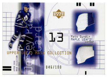 2001-02 UD Mask Collection Jersey and Patch #JPMS Mats Sundin