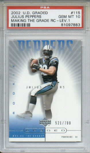2002 UD Graded #115 Julius Peppers A RC