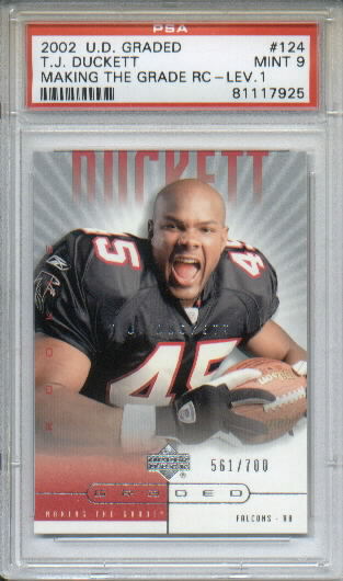 2002 UD Graded #124 T.J. Duckett P RC