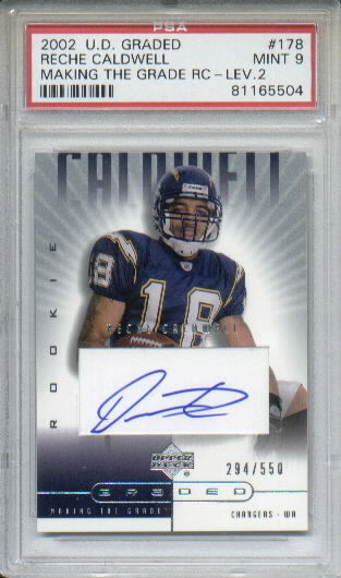 2002 UD Graded #178 Reche Caldwell P AU RC