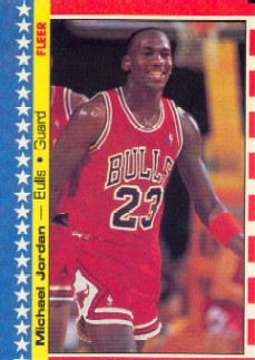 1987-88 Fleer Stickers #2 Michael Jordan/(In text, votes misspelled as voites)