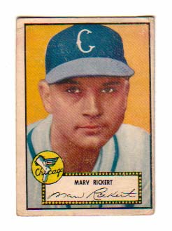 1952 Topps #50 Marv Rickert RC