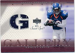 2002 Sweet Spot Rookie Gallery Jersey #RGAL Ashley Lelie