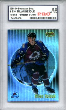 1998-99 Bowman's Best Refractors #110 Milan Hejduk Parallel RC Serial #81/400 Graded Nr Gem 9.8