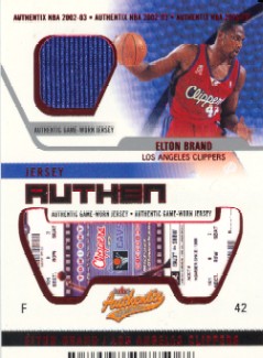 2002-03 Fleer Authentix Jersey Authentix Unripped #10 Elton Brand