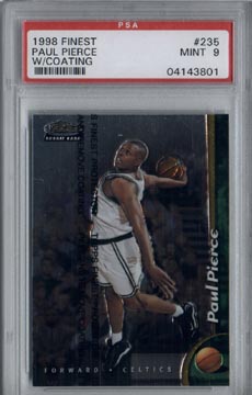 1998/99 Topps Finest Basketball #235 Paul Pierce Boston CELTICS ROOKIE PSA MINT 9 BEAUTIFUL!!