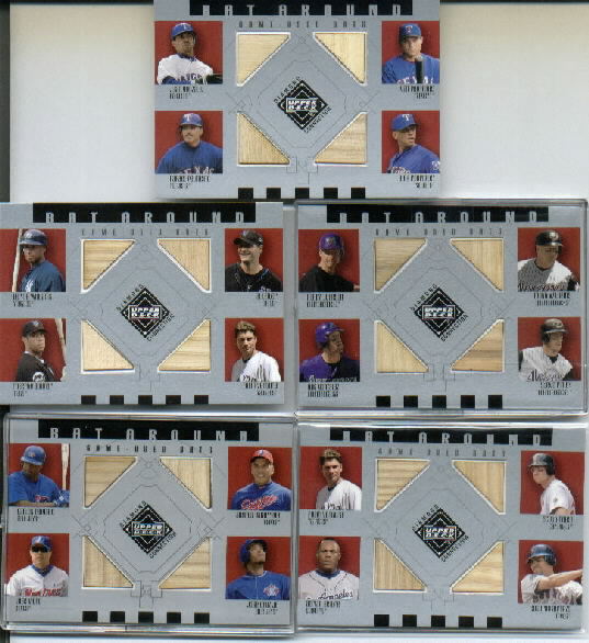 2002 Upper Deck Diamond Connection Bat Around Quads #VRBA Vent/Rolen/Beltre/Alfon