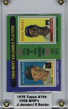 1975 Topps Jackie Jensen/Ernie Banks 1958 MVP Near Mint