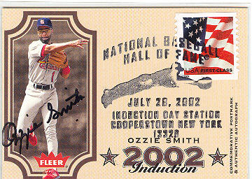 2003 Flair Greats Hall of Fame Postmark #2 Ozzie Smith AU/202