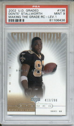 2002 UD Graded #136 Donte Stallworth P RC