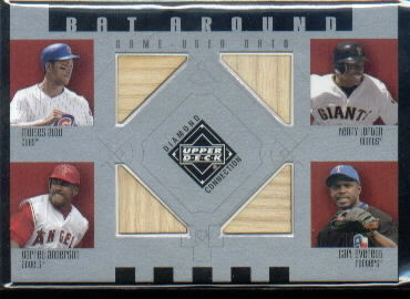 2002 Upper Deck Diamond Connection Bat Around Quads #ALAE Alou/Loft/Garret/Everett