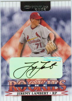 2002 Donruss Rookies Autographs #45 Jeremy Lambert/100