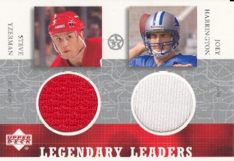2002-03 UD SuperStars Legendary Leaders Dual Jersey * #SYJH Steve Yzerman/Joey Harrington          