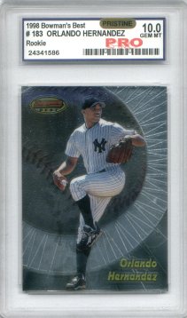 1998 Bowman's Best #183 Orlando Hernandez RC Graded Pristine Gem Mint 10