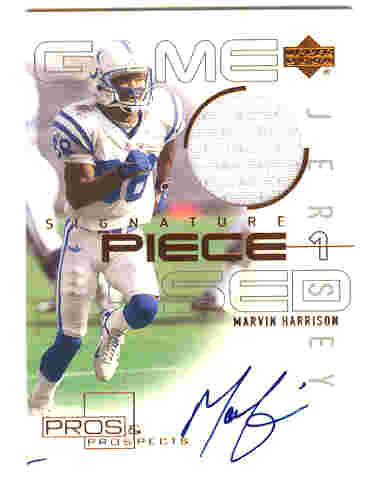 2000 Upper Deck Pros and Prospects Signature Piece 1 #SPMH Marvin Harrison