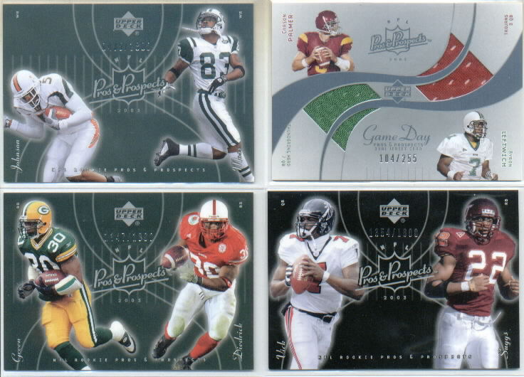 2003 Upper Deck Pros and Prospects Game Day Jersey Duals #DJCPL Carson Palmer/Byron Leftwich/255