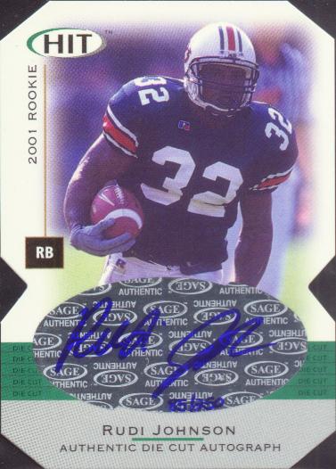 2001 SAGE HIT Autographs Die Cuts #A32 Rudi Johnson