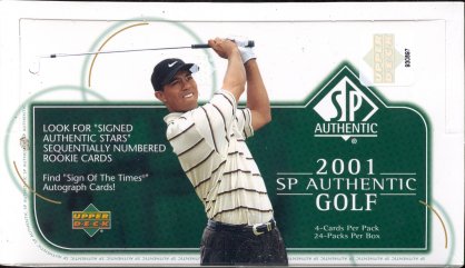 2001 Upper Deck SP Authentic Golf Factory Sealed Hobby Box With 2 Autograph Cards & 1 Memorabilia Card Per Box On Avg. & Possible Tiger Woods Autograph Rookie Card - In Stock Now    