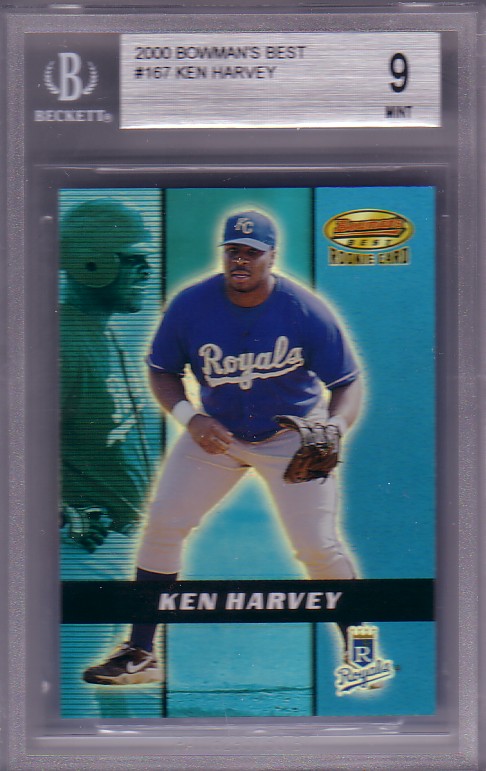 2000 Bowman's Best Ken Harvey #9/2999 RC Rookie BGS-9.0 MINT Kansas City Royals