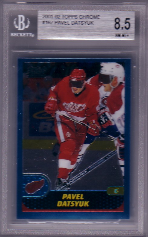 2001-02 Topps Chrome Pavel Datsyuk RC Rookie BGS-8.5 NM/MT+ Detroit Red Wings