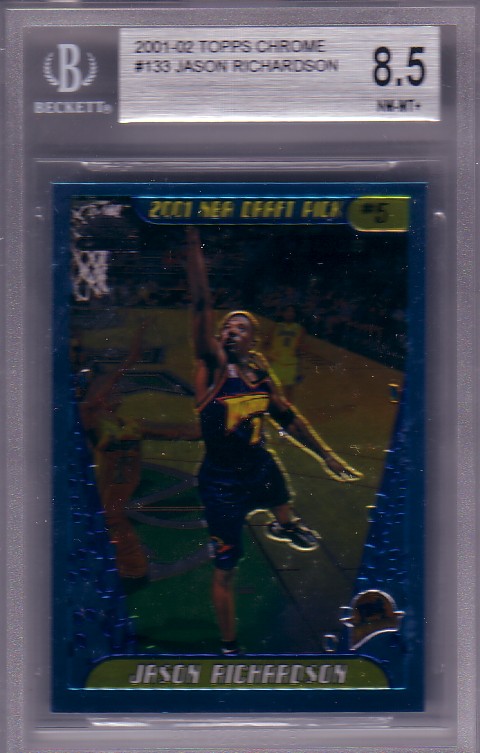 2001-02 Topps Chrome #133 Jason Richardson RC Rookie BGS-8.5 NM/MT+ Warriors