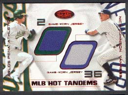 2002 Hot Prospects MLB Red Hot Tandems #CPNJ Carlos Pena Jsy/Nick Johnson Jsy