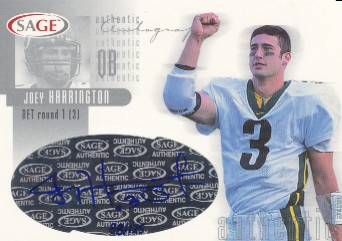 2002 SAGE Autographs Silver #A18 Joey Harrington/125
