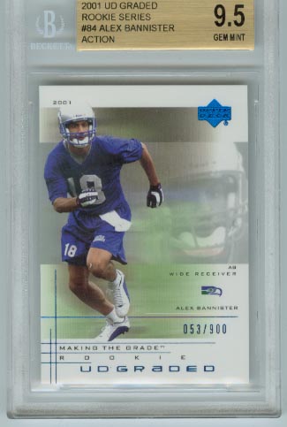 2001 UD Graded Rookie Series  #84 Alex Bannister Action BGS Graded 9.5 Gem Mint #d 053/900