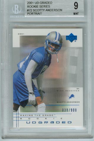 2001 UD Graded Rookie Series  #72 Scotty Anderson Portrait  BGS Graded 9 Mint  #d 038/900