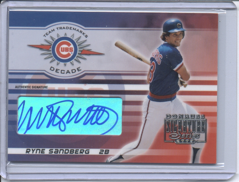 2003 Donruss Signature Team Trademarks Autographs Decade #29 Ryne Sandberg