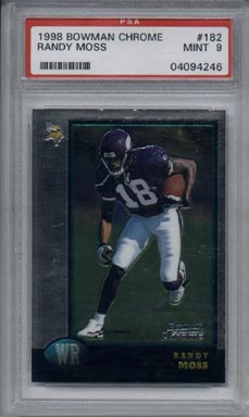 1998 Bowman Chrome Football #182 Randy Moss ROOKIE Mint PSA 9 Minnesota VIKINGS NICE!!