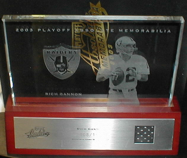 2003 Absolute Memorabilia Glass Plaques #66 Rich Gannon JSY/150