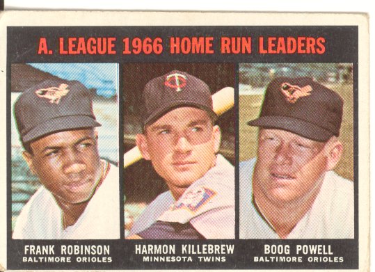 1967 Topps #243 AL Home Run Leaders/Frank Robinson/Harmon Killebrew/Boog Powell