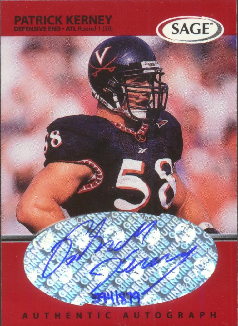 1999 SAGE Autographs Red #A27 Patrick Kerney/879