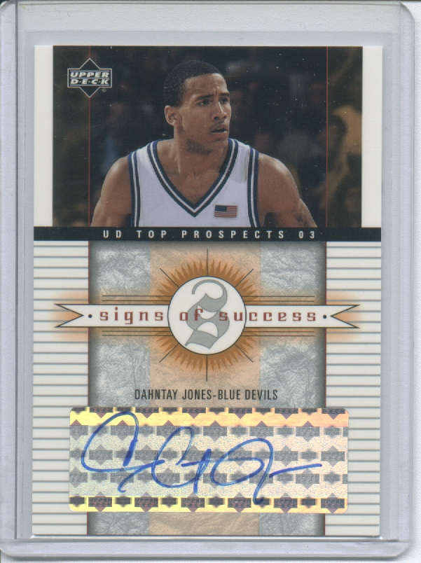 2003-04 UD Top Prospects Signs of Success #SSDJ Dahntay Jones