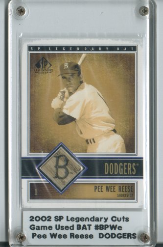 2002 SP Legendary Cuts Game Bat #BPWE Pee Wee Reese DP