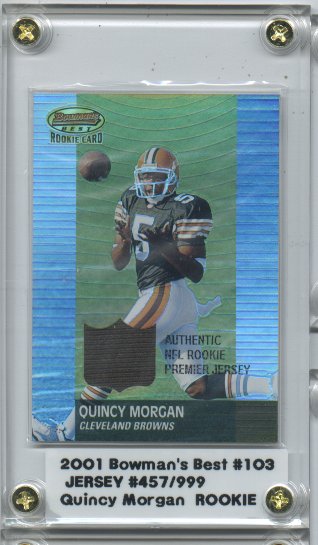 2001 Bowman's Best #103 Quincy Morgan JSY RC