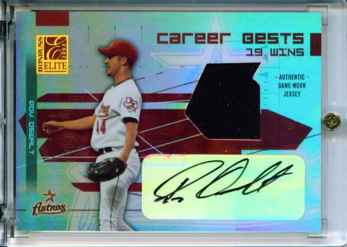 2003 Donruss Elite Career Bests Materials Autographs #9 Roy Oswalt WIN Jsy/250