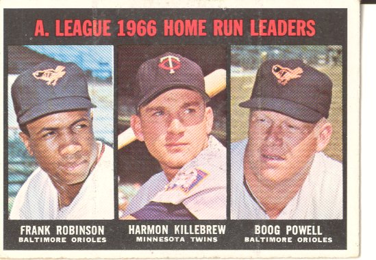 1967 Topps #243 AL Home Run Leaders/Frank Robinson/Harmon Killebrew/Boog Powell