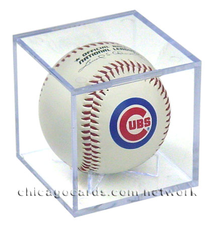 Chicago Cubs Official Rawlings Baseball w/Clear Ball Cube