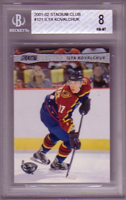 2001-02 Stadium Club #121 Ilya Kovalchuk BGS-8.0 RC ROOKIE NM/MT Atlanta Thrashers