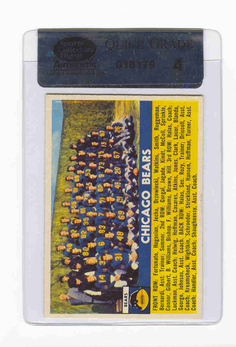 1956 Topps #119 Chicago Bears