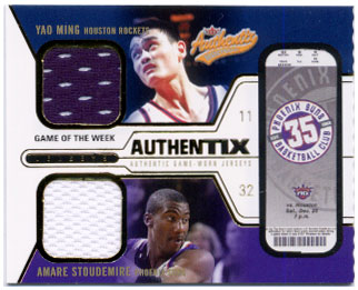 2003-04 Fleer Authentix Jersey Authentix Game of the Week #2 Yao Ming/Amare Stoudemire