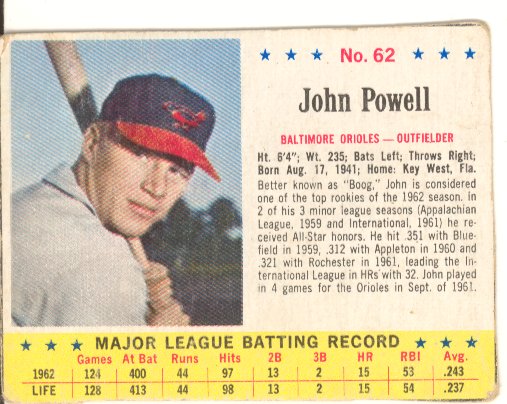1963 Post #62 Boog Powell