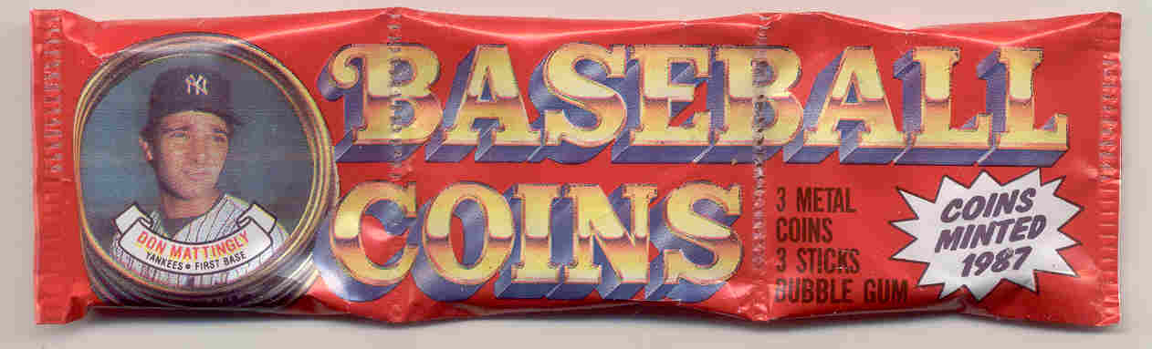 1987 Topps Coins Baseball Pack  3 Coins per Pack