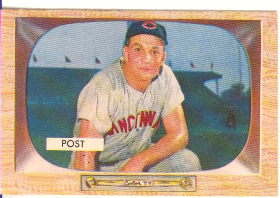 1955 Bowman #32 Wally Post front image