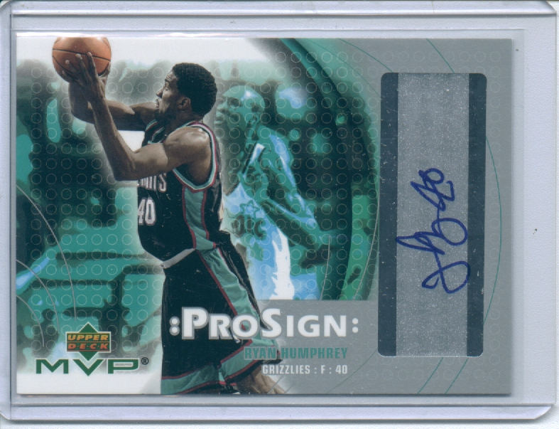 2003-04 Upper Deck MVP ProSign #RH Ryan Humphrey